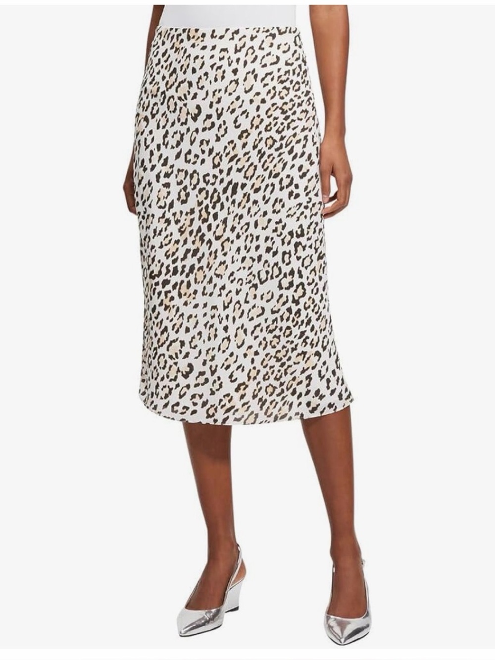 Theory Classic Leopard Slip Skirt Petite P Animal Print Midi Skirt